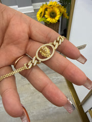 14k bracelet lion with stones