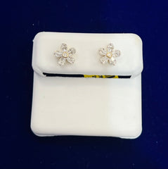 10k diamond flower earrings 0.25ct