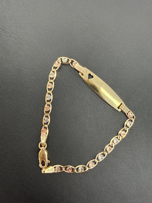 14k baby bracelet 3 color heart valentino