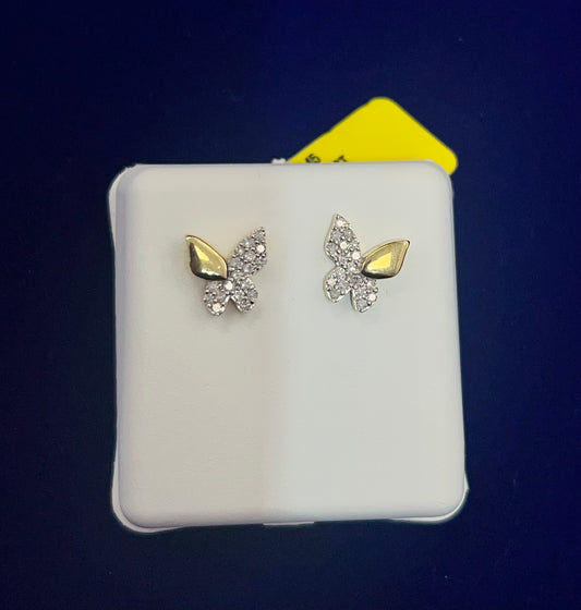 10k diamond butterfly earrings 0.20ct