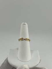 14k chain ring with stones