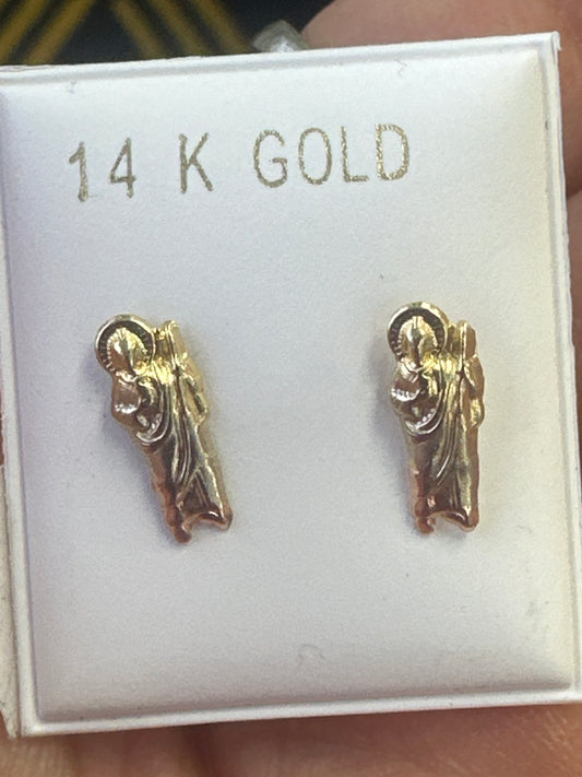 14k Earings San judas Saint Jude