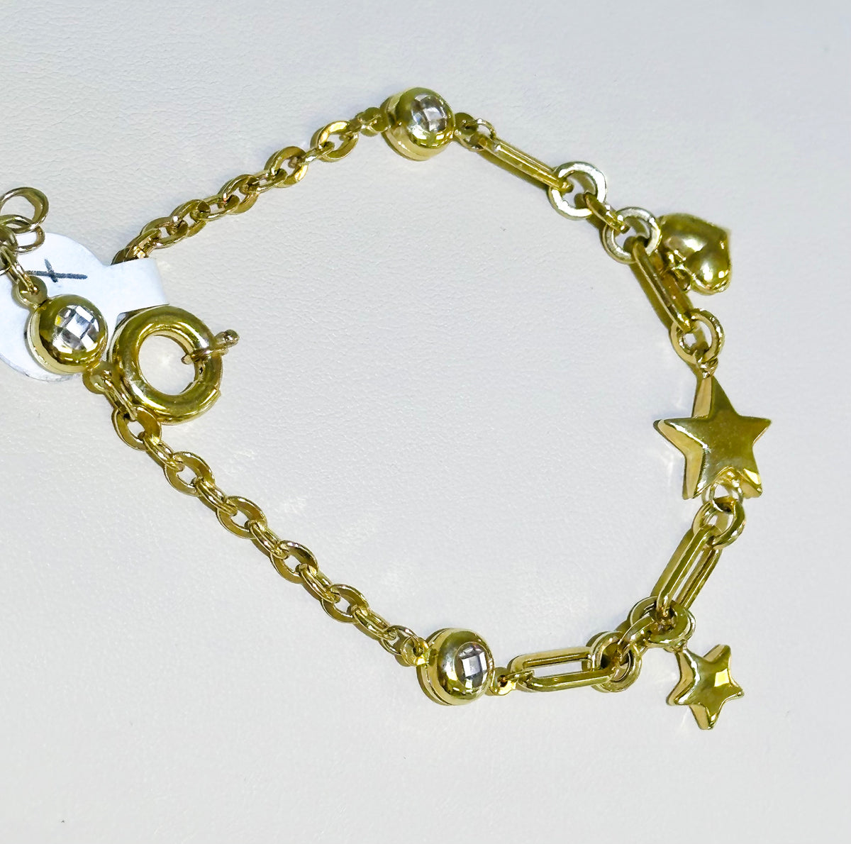 14k stars and heart bracelet