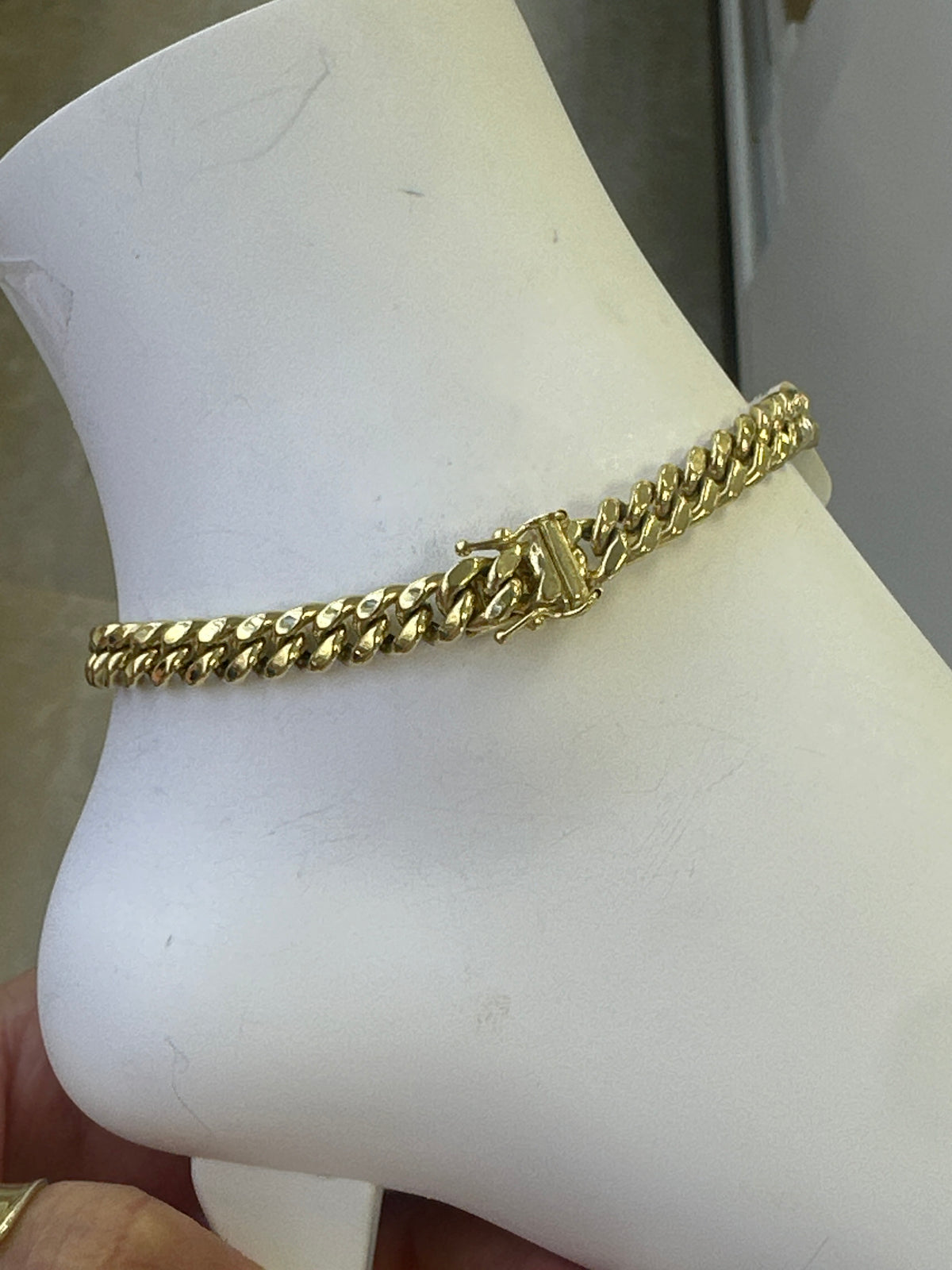 14k anklet cuban and monaco style super stylish