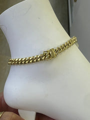 14k anklet cuban and monaco style super stylish