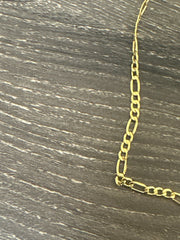 14k 3 color figaro necklace chain 20”