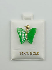 14k butterfly jade