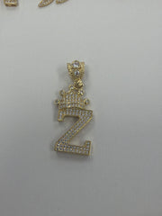 14k letter Z pendant with Cz’s stones