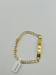 14k cuban link 2 tones diamond cut 8” 6mm