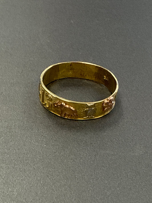 14k ring lucky 3 colored with 7 elements size 11.5