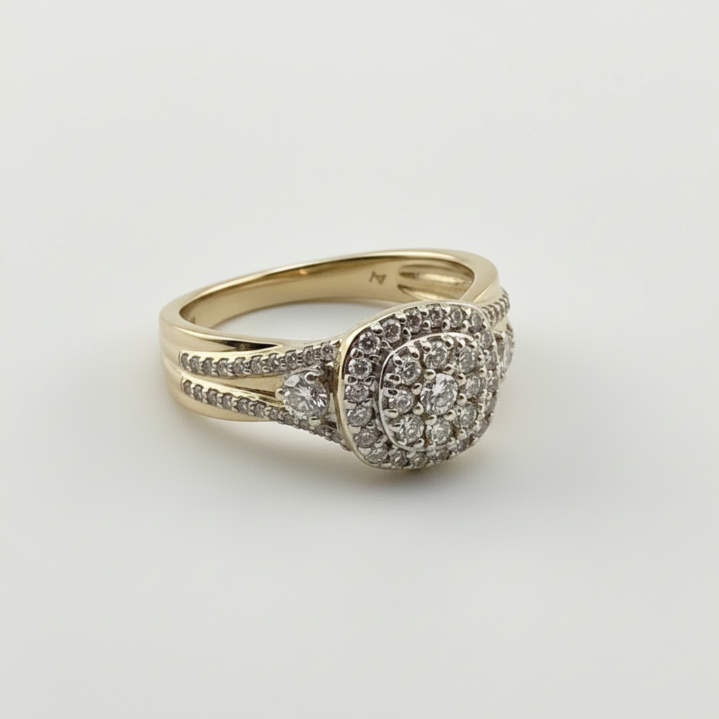 14k Square Diamond Engagement ring lab diamond .50CT