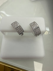 Silver 925  earring moissanite hoops Huggies