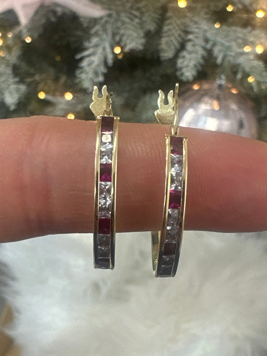 14k hoops small Huggies 3color