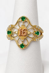 10k ring  Sweet 16th green stones