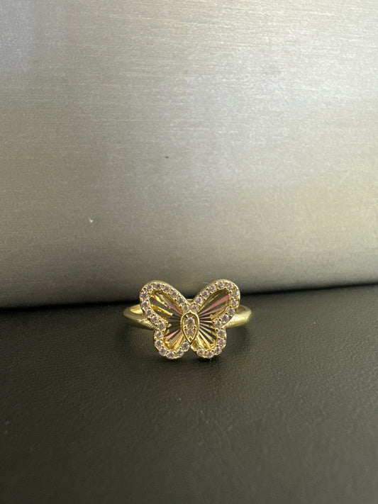 14k butterfly ring with stones