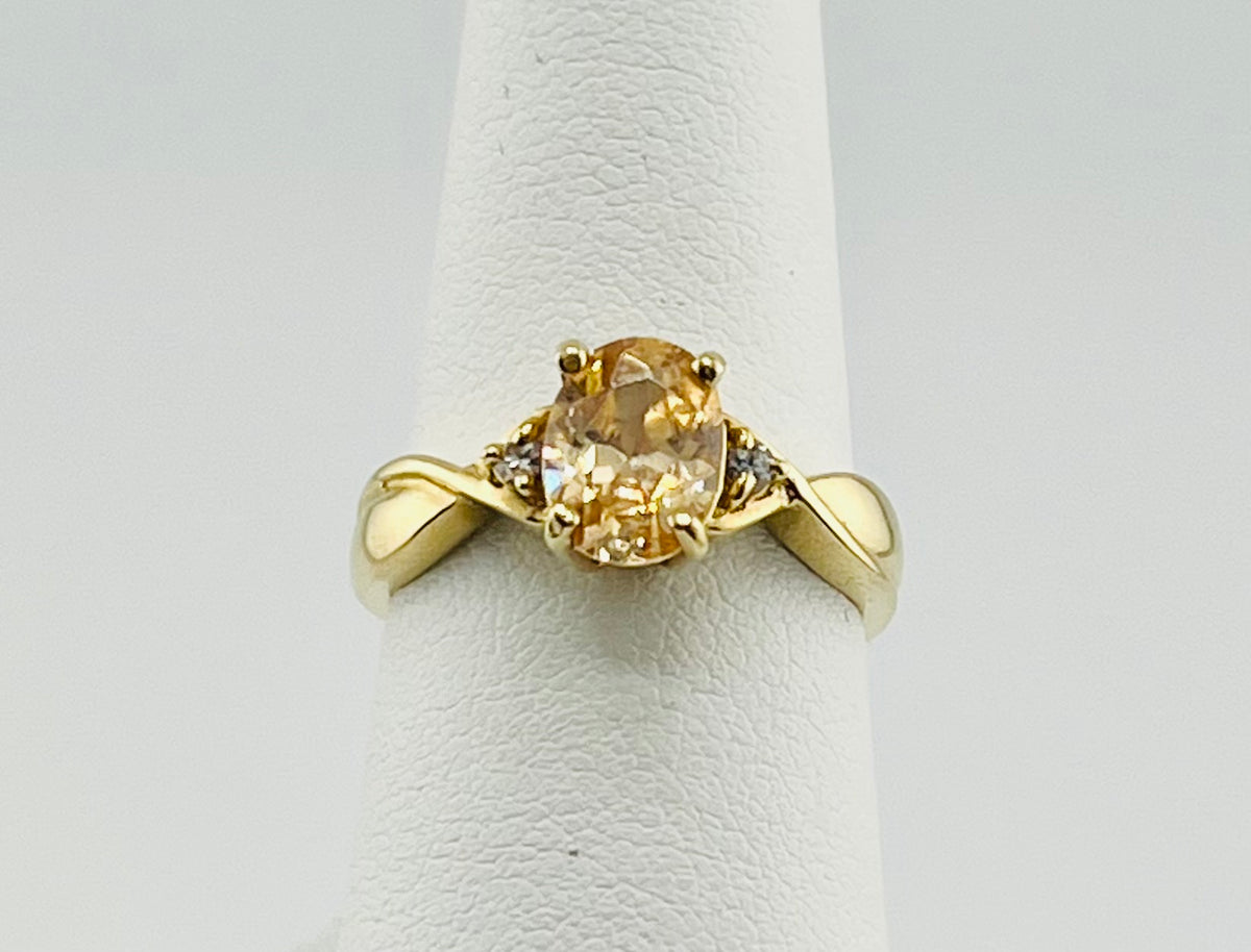 14k with orange and clear stones