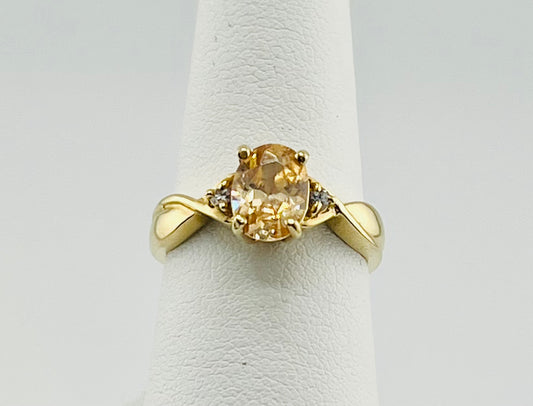14k with orange and clear stones
