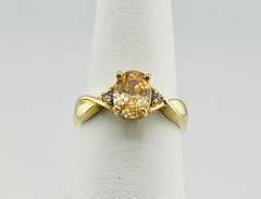 14k with orange and clear stones