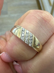 14k Ring engagement band with stones
