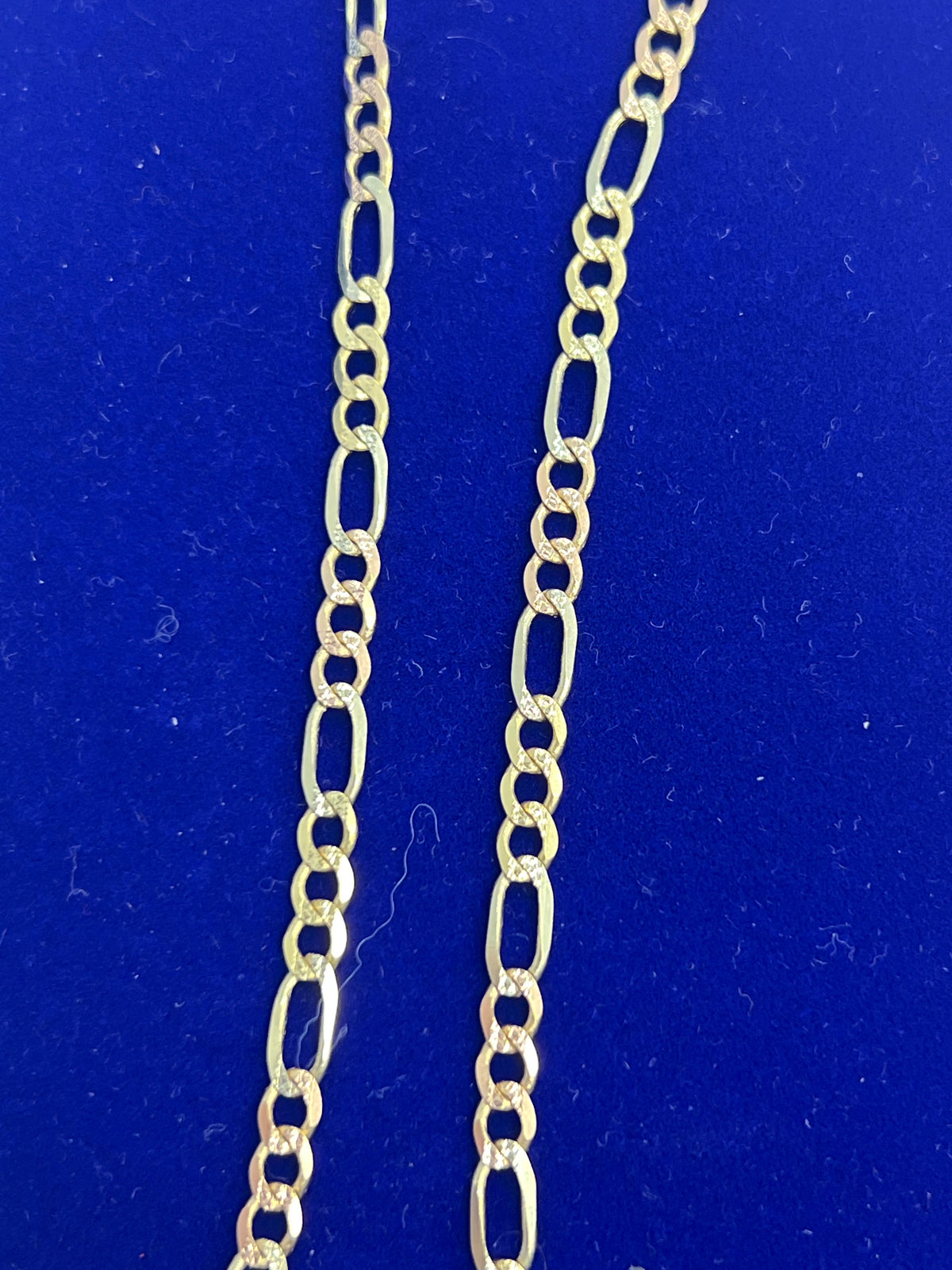 14k tri colored figaro necklace diamond cut chain 24” 14.2g