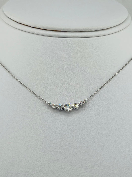 necklace silver lab diamonds .50ct