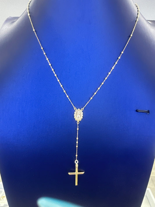 14k Rosary yellow solid necklace 4g