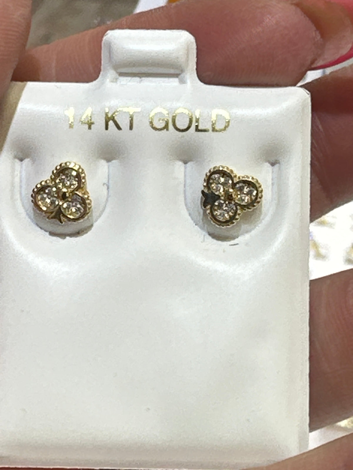 14k Baby and ladies clover earring