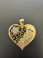 14k tri colored heart pendant 2.03g
