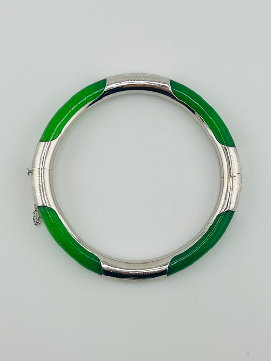 Silver jade bracelet