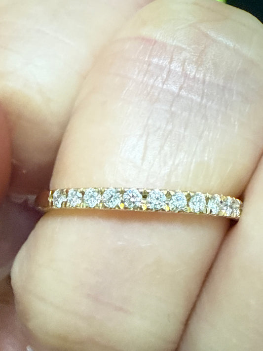 LADIES BAND 0.25CT ROUND DIAMOND 14K YELLOW GOLD (SI QUALITY) w certificate