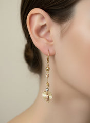 14k long heart with Guadalupe Earrings