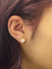Pink flower earing