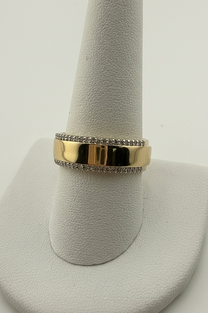14k gold and diamonds band aro men .33CT