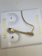 14k earrings with heart stone and arrow