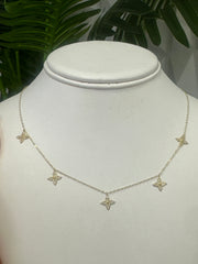 14k necklace with flowers charm