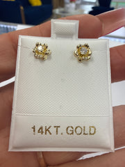 14k flower stone screwed back