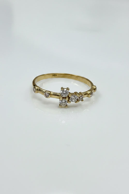 10k cross ring with stones