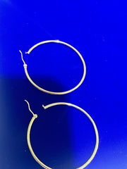 14k Earring big hoop yellow gold plain