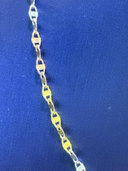 14k tri-colored necklace gucci mirror chocker style 18”