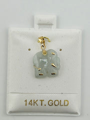 14k elephant crystals jade