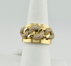 14k ring with chain and stones