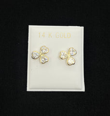 14k ladies clover earring with stones