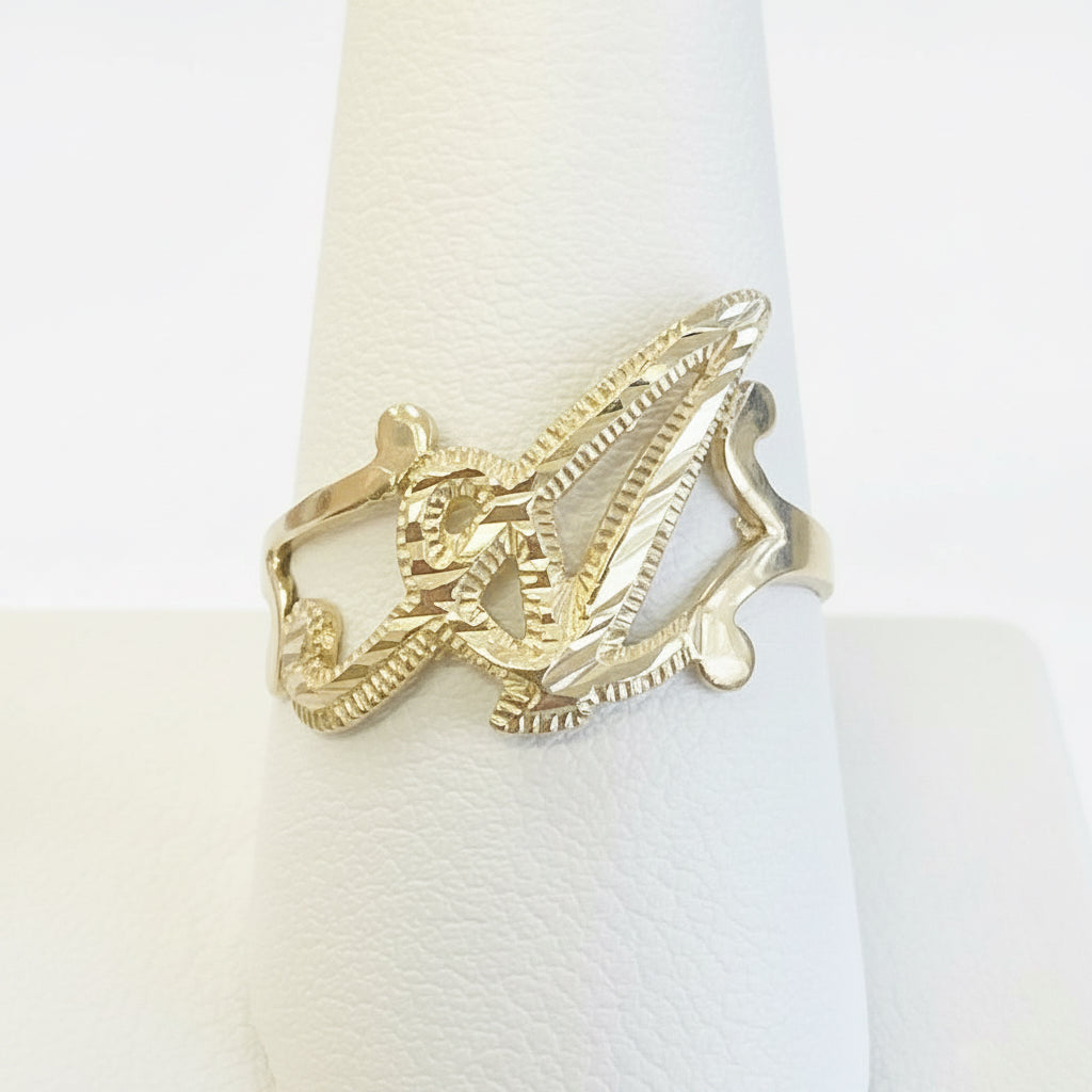 14k ring letter A size #10