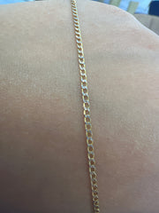 14k cuban link two tone white diamond cut 16” long 1.45mm