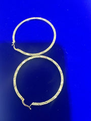 14k Earring big hoop yellow gold twisted