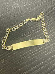 14k bracelet cuban link ID plain