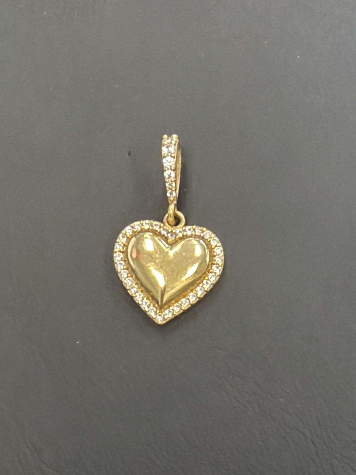 14k heart pendant with CZ stones