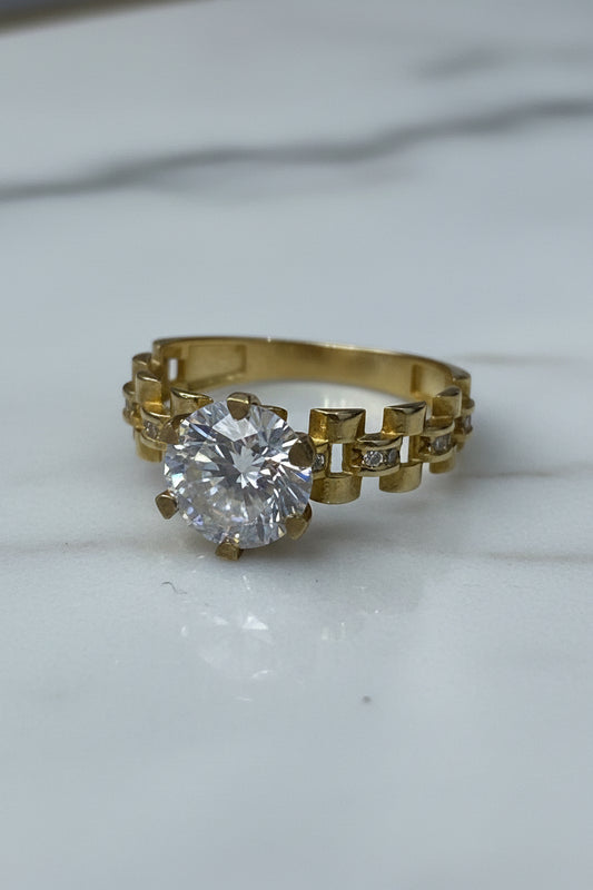 14k ring ladies solitaire engagement cz wedding