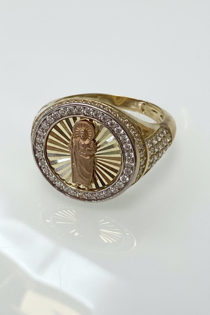 10k ring men Saint Jude 6.9g
