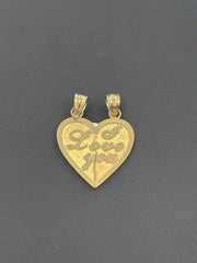 10k Heart "I love you" pendant